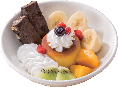 【「オリジナルクリアファイル」対象メニュー】プリンアラモード　545円（税込600円）