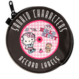 サンリオキャラクターズ レコード盤風フラットポーチ「ハローキティ」
