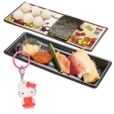 「​​​ハローキティ コラボミニチャーム付き つくローセット」＜価格：720円（税込）〜＞【「ハローキティ」と「スシロー」が初コラボ！多数のコラボグッズが登場！シール帳に綴じられるコラボシールにも注目！】