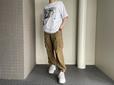 【ワークマン REPAIR-TECH(R)(リペアテック)超軽量カーゴパンツ】白のTシャツと合わせたコーデ