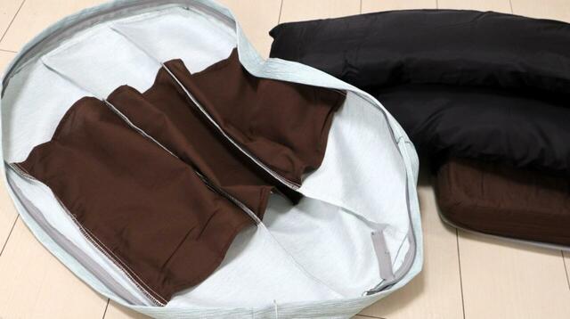 【カインズ カバーが洗える背もたれイス Lepoco】カバーは中のクッションを取り外して洗います