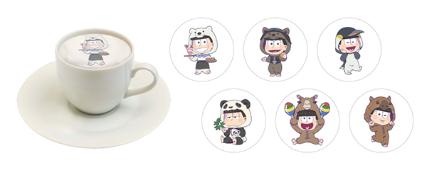 プレミアムペアシート特典 お好きなラテアート（おそ松さん 第1弾、第2弾：全6種、第3弾：全6種／しろくまカフェ 通期：全6種）が選べる！