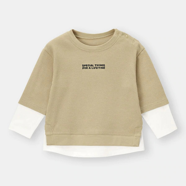 「BABY(TODDLER)BOYSレイヤードワッフルT(長袖)+E」1,490円（税抜）
