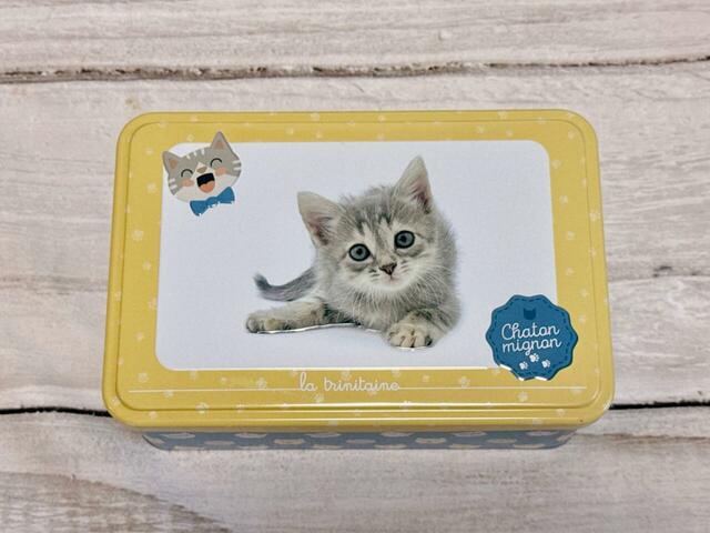 【カルディ/ラ・トリニテーヌ クッキー キャッツイエロー】あどけない子ネコのアートプリント入り♪エンボス加工で立体的に見えます
