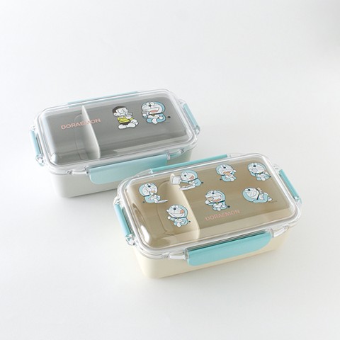 【ヴィレッジヴァンガードオンラインストア／ドラえもんキッチン雑貨】抗菌4点ロックランチボックス（fun time/favorite）