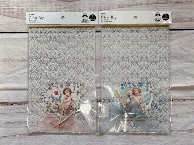 クリアバッグ L 3P ロマンティックファンタジー リボン＆タイ付／各税込110円