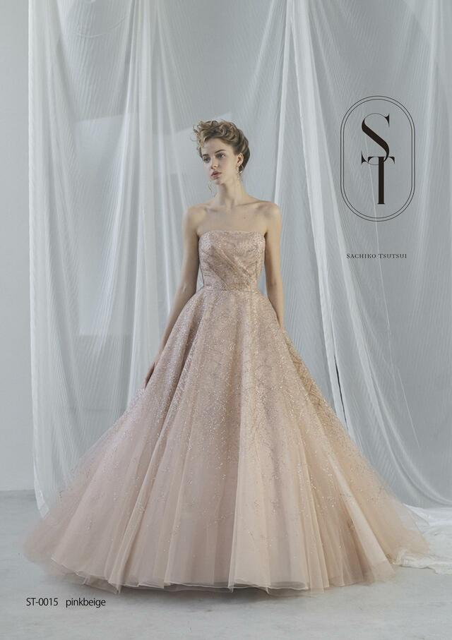 「ST」新作ウェディングドレス　ST-0015_Pinkbeige