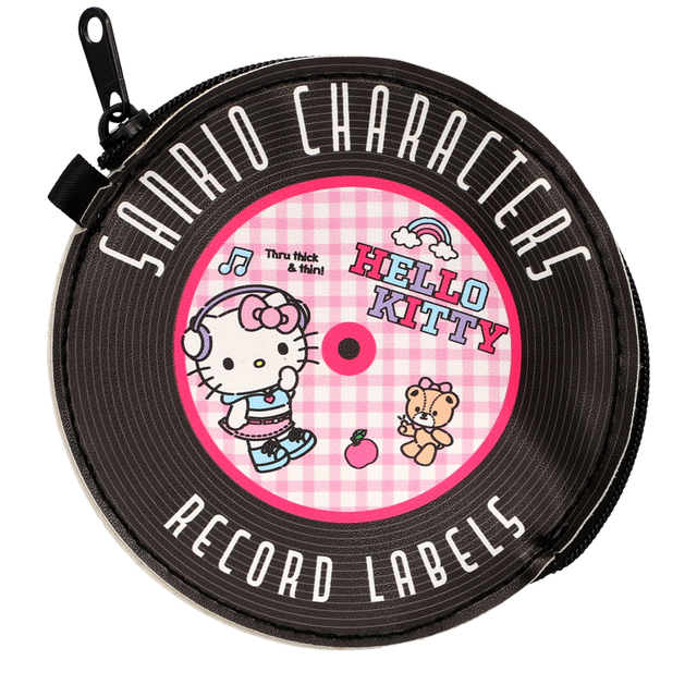 サンリオキャラクターズ レコード盤風フラットポーチ「ハローキティ」