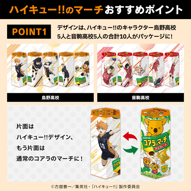 「おすすめポイント（１）」＜3,880円(税込・送料込)＞【「コアラのマーチ」×アニメ「ハイキュー!!」コラボ】