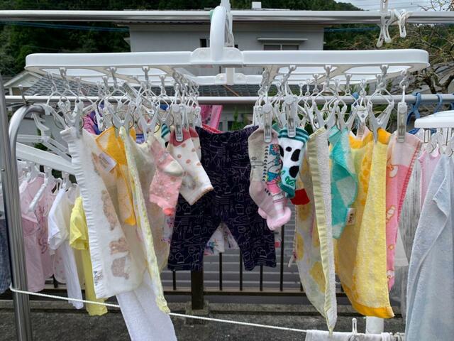 【ニトリ　簡単取り込みハンガー(40ピンチ ライトグレー)】やや狭めのピッチなので小物におすすめ