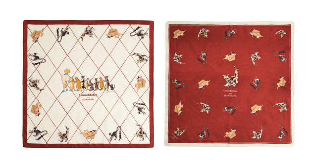 【くらはしれい】オーガニックコットンハンカチ　CATオーガニックコットンハンカチ　家族各¥1,980（税込）