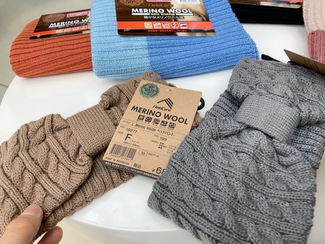 【ワークマン L Merino Inside ヘッドバンド】カラー：キャメル、ブラック、カーキ、ベージュ