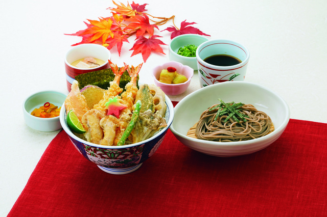 松茸と舞茸の海老天丼御膳