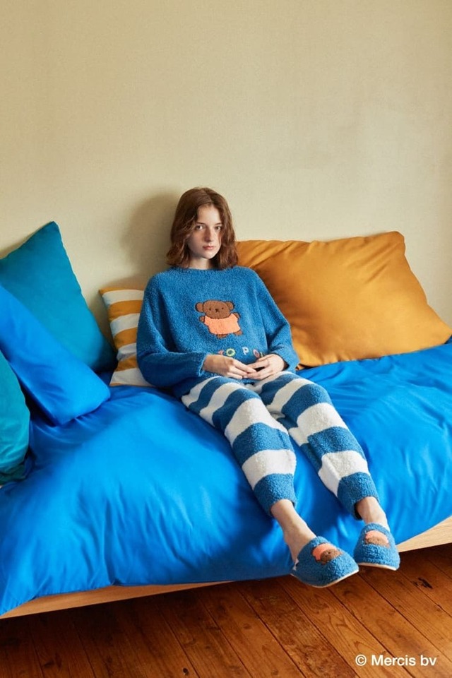 【gelato pique×ミッフィー】「【Dick Bruna】ベビモコジャガードプルオーバー&ロングパンツセット」￥15,730