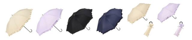 【Francfranc（フランフラン）】遮光クラシックフリル 長傘・遮光クラシックフリル ミニ　長傘：￥3,300／ミニ：￥3,410