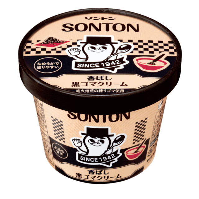 「ファミリーカップ（香ばし黒ゴマクリーム）」【ソントンのファミリーカップ「とろけるカスタードクリーム」が、ポムポムプリンのコラボパッケージになって数量限定で登場！】