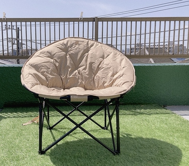 【アイリスオーヤマ HUGEL≪ヒューゲル≫ムーンチェアコンパクト】ラウンド型の椅子