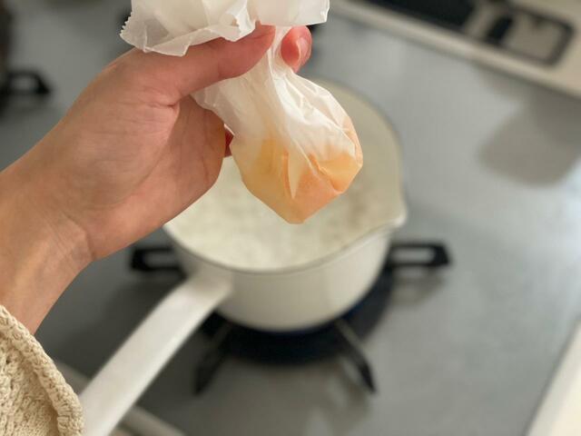 【キチントさん クッキングシート】沸騰したお湯に投入