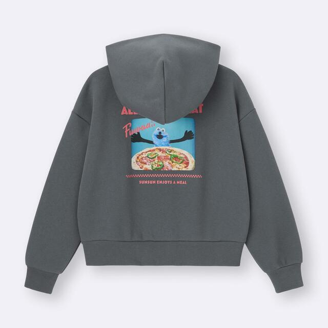 【GU×パペットスンスン】GIRLSヘビーウェイトスウェットパーカJR パペットスンスン（税込2,290円）