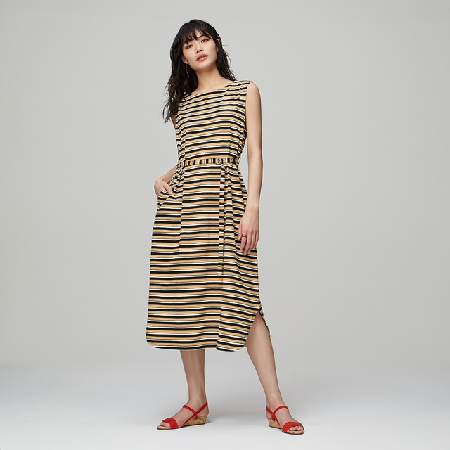 マルチボーダーワンピース(ノースリーブ)