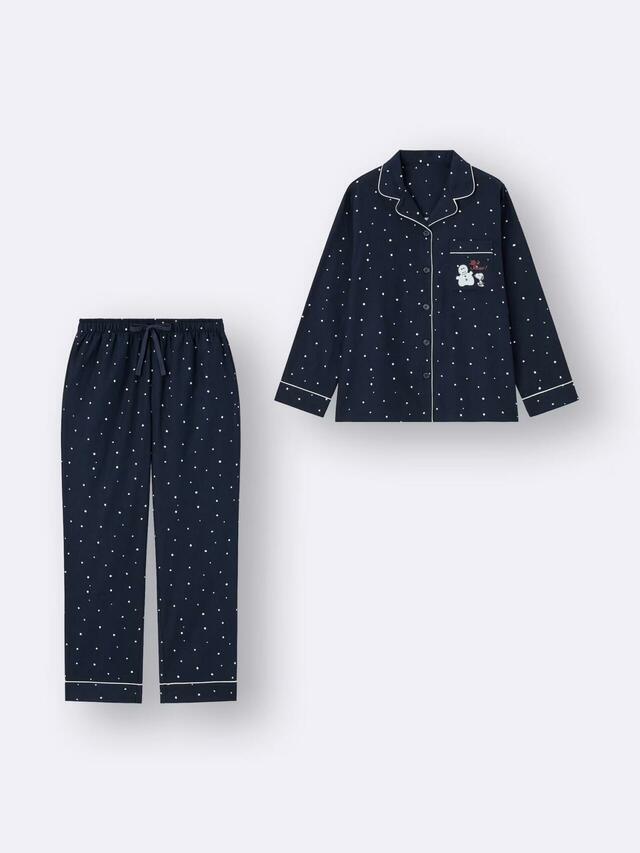 GU フランネルパジャマ(長袖&ロングパンツ) Peanuts ¥3,990