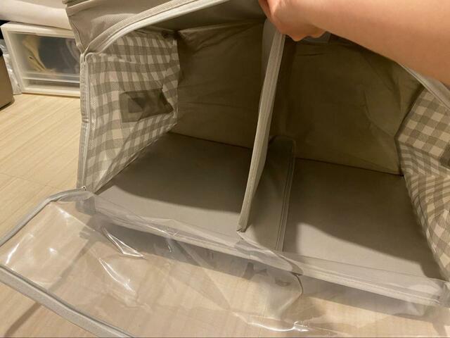 【カインズ　たて・よこ 使える衣類収納袋】2方向から取り出せます