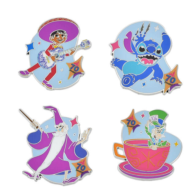 ディズニーキャラクター シークレットピンバッジ DISNEYLAND RESORT 70TH CELEBRATION 1,600円