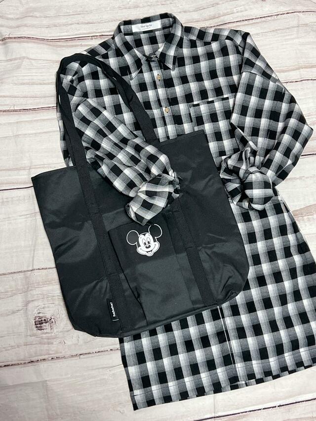 モノトーンのチェックセットアップに合わせてみました♪