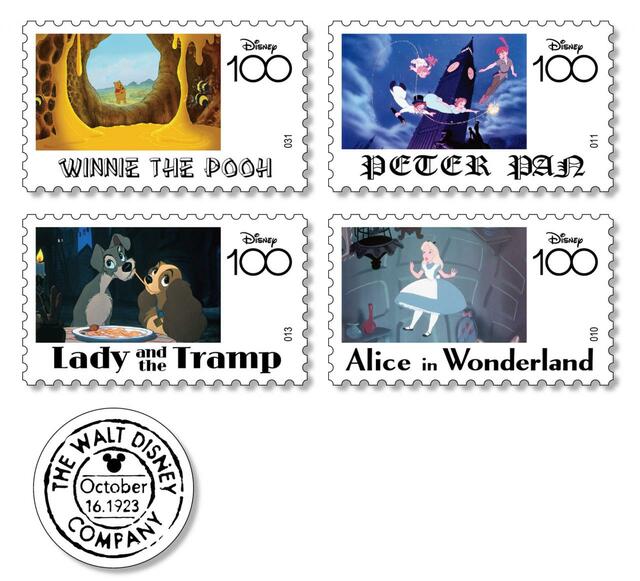 H賞 切手風ステッカーセット｜Happyくじ「Disney100」