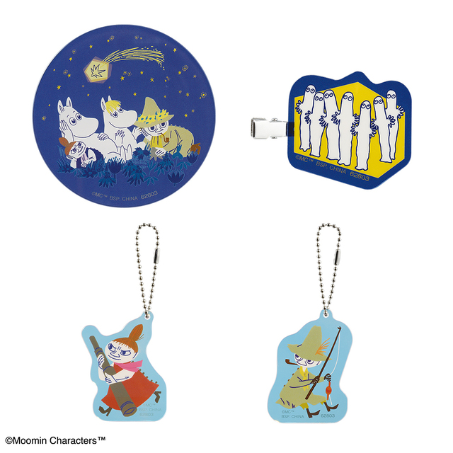 G賞:アクリル雑貨(全4種) コースター…約8.5cm/ヘアクリップ…約4.5cm/チャーム…約6cm【一番くじ ムーミン Look up at the stars】