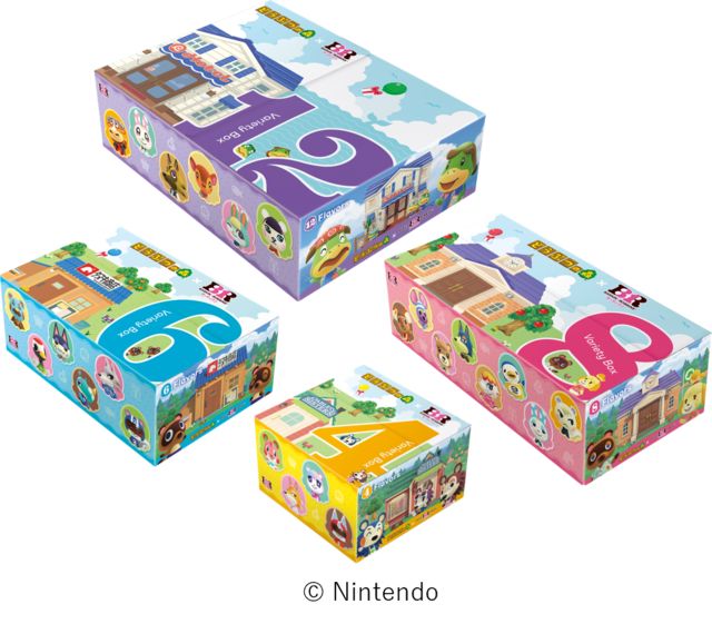 「どうぶつの森 バラエティボックス」<スモール価格:4コ 1,360円/6コ 1,870円/8コ 2,380円/12コ 3,400円 レギュラー価格:4コ 1,680円/6コ 2,310円/8コ 2,940円/12コ 4,200円(税込)>【どうぶつの森とサーティワンが初コラボ!7月の新作「どうぶつの森 夏の島 ごちそうアイス」は、サカナが泳ぐ爽やかな夏の島フレーバー!】
