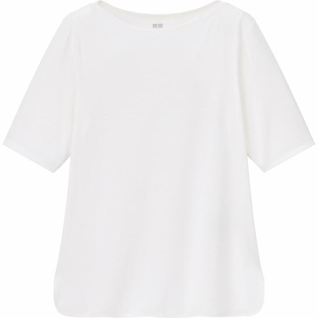 【UNIQLO（ユニクロ） × Theory（セオリー） コラボレーション第二弾】エアリズムボートネックTシャツ（5分袖）