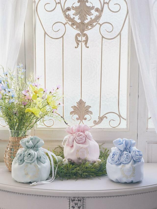 フラワー巾着　  カラー：Mint/Pink/Sax  価格　：￥5,800