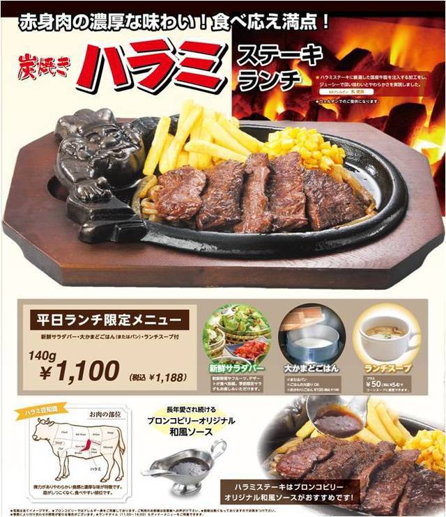 炭焼きハラミステーキランチ