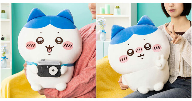 【ハチワレだらけくじ】A賞：超BIGぬいぐるみ／「撮るよーッ!!!」と「ピース」の全2種♪