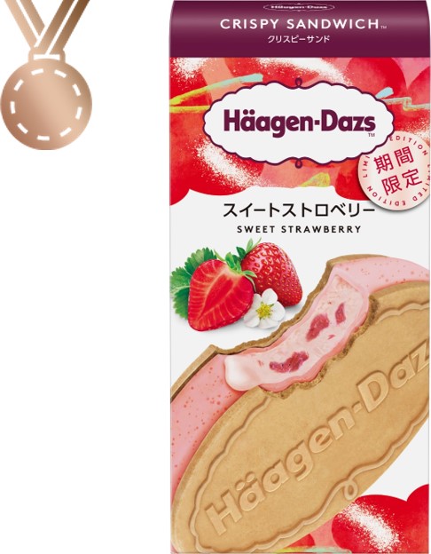 2021年上半期発売 ハーゲンダッツ”また食べたい”商品ランキング3位、クリスピーサンド『スイートストロベリー』