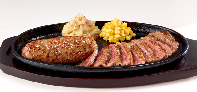 極み炭焼き ブロンコハンバーグ＆炭焼き 和牛ステーキコンビセット