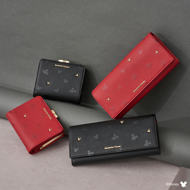 折財布 ￥25,300、長財布 ￥28,600｜Samantha Thavasa「ミッキーマウス&ミニーマウス」コレクション