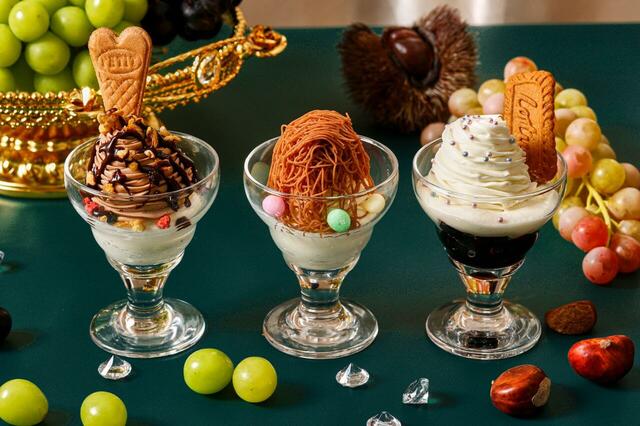 「シェフズスペシャルパフェ3種」<期間:2026年9月1日~11月9日>【平日は「紅ズワイ蟹」が食べ放題!旬の「シャインマスカット」や北海道の美食が“秋のランチ&ディナーブッフェ”に勢ぞろい!】