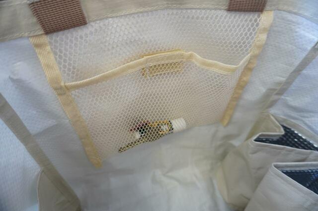 【3COINS マザーズバッグ】マジックテープ付きのネットポケット