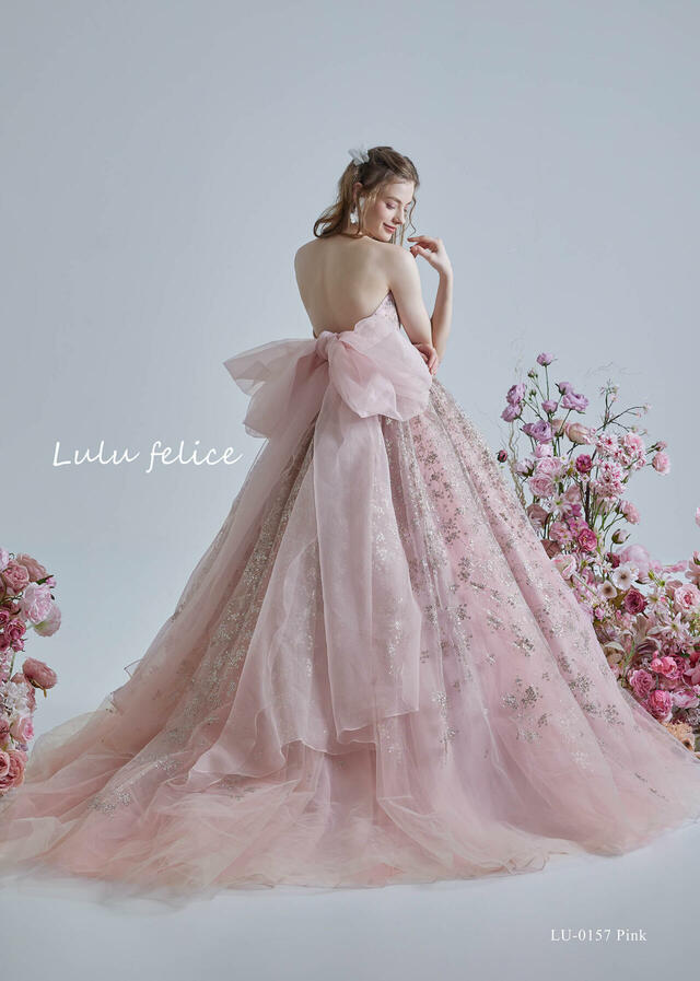 「Lulu felice（ルル・フェリーチェ）」新作ウェディングドレス　LU-0157_Pink