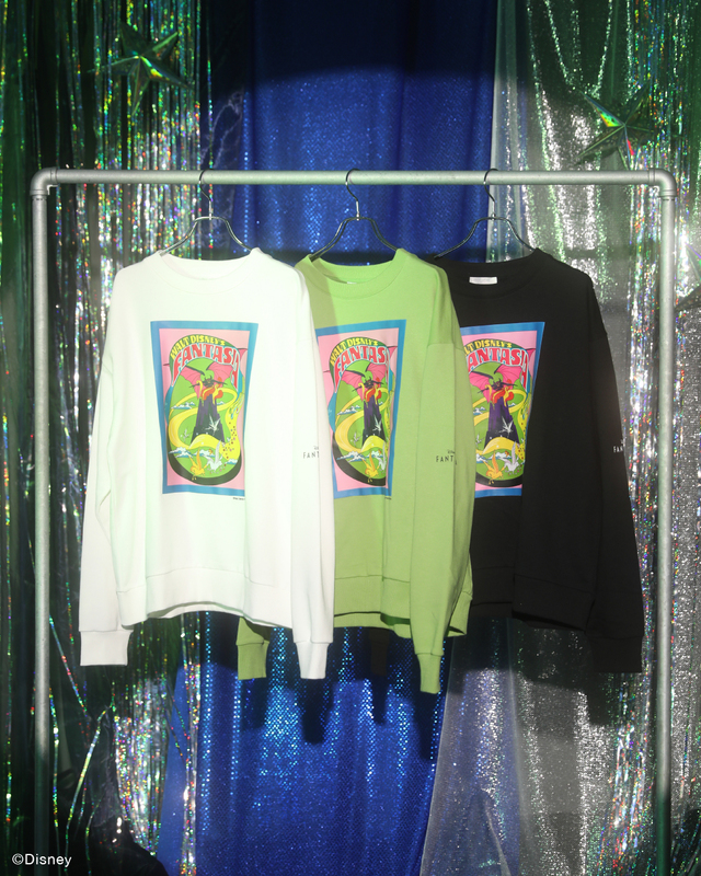 ポスタープリント裏毛プルオーバー ￥4,990｜Green Parks ディズニーコレクション『ファンタジア』