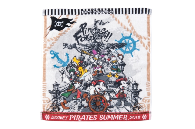ウォッシュタオル ¥700 ※縦約35×横約34cm|東京ディズニーシー「ディズニー・パイレーツ・サマー」2018年
